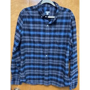 Fossil Men's Size XL Shirt 100% Cotton Plaid Long Sleeve Collared Flannel Pocket